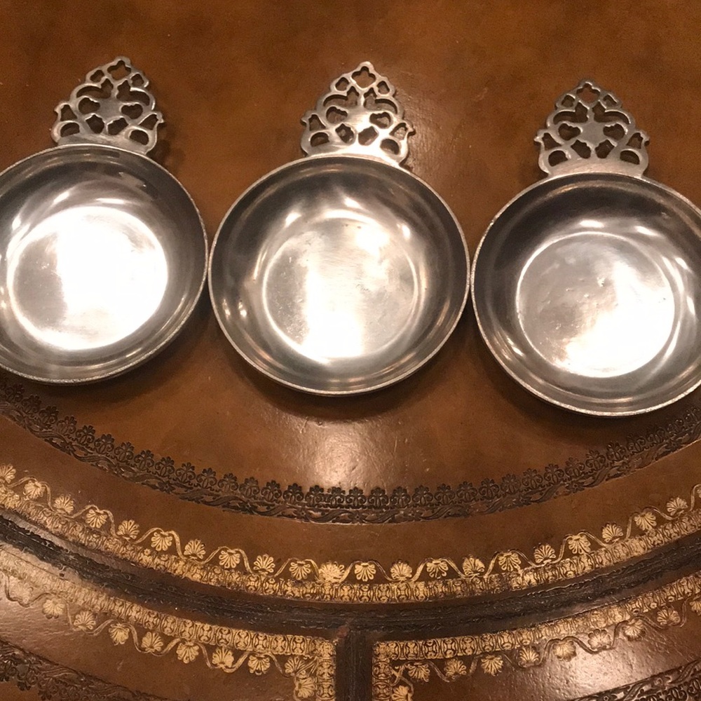 Set of 3 vintage Pewter plates